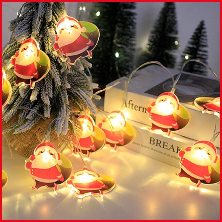 Dây Đèn led Trang Trí Giáng Sinh Hình Ông Già Noel 5 mét - 20 bóng - 6cm