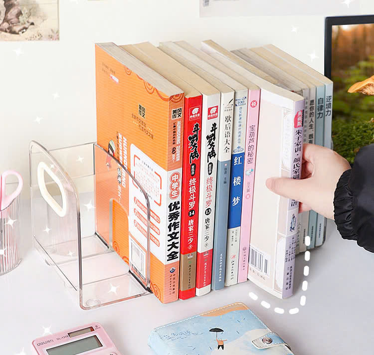 Giá Sách Để Bàn Trong Suốt 3 Ô