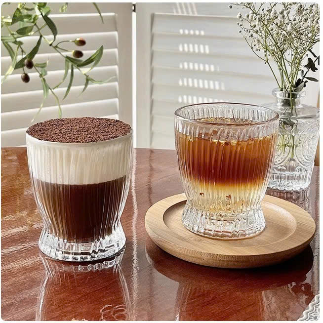 Bộ 6 Ly Thủy Tinh Sọc Dọc Bó Lúa 260ML