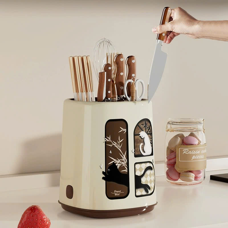 Hộp Đựng Dao Kéo Đa Năng Hình Mèo Sang Trọng