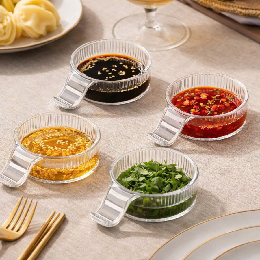 Set 4 chén gia vị trong suốt