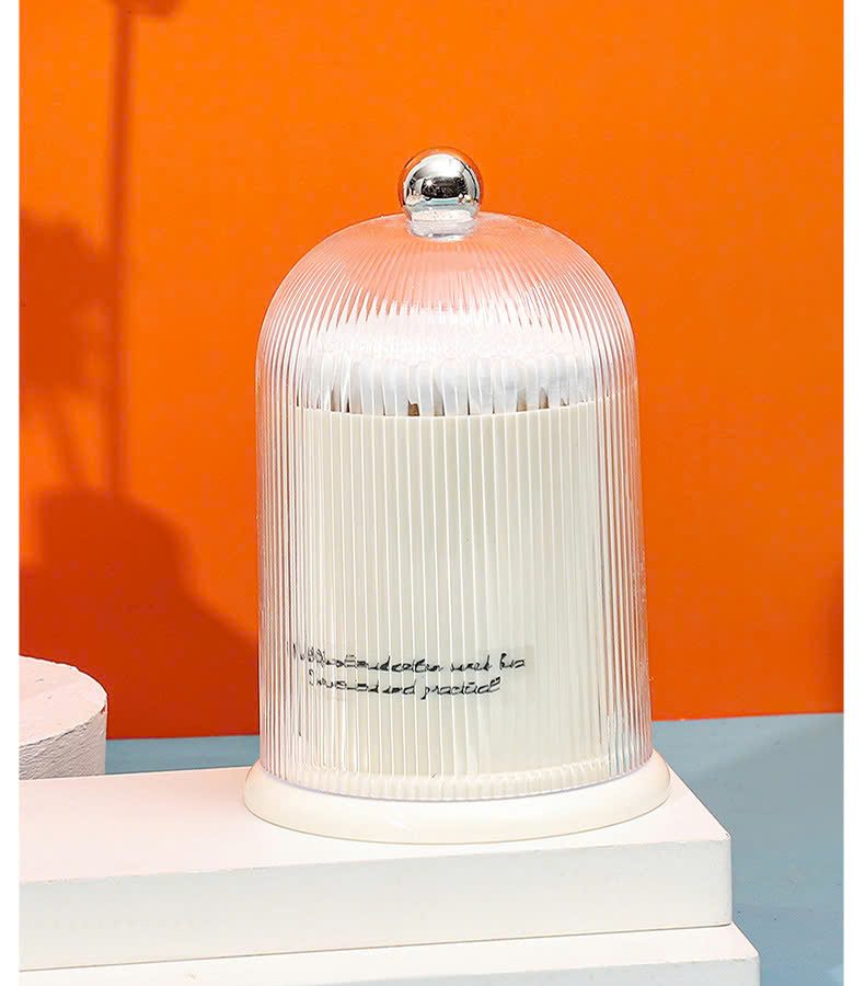 Hộp đựng bông ráy tai nắp trong suốt - tặng kèm tăm bông