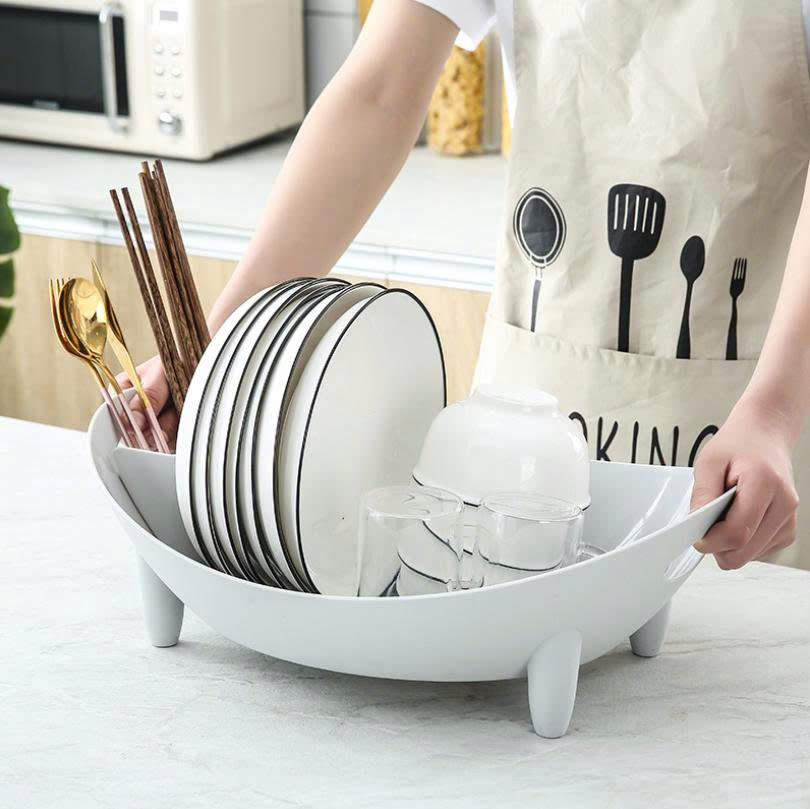 Khay úp chén bầu dục ráo nước