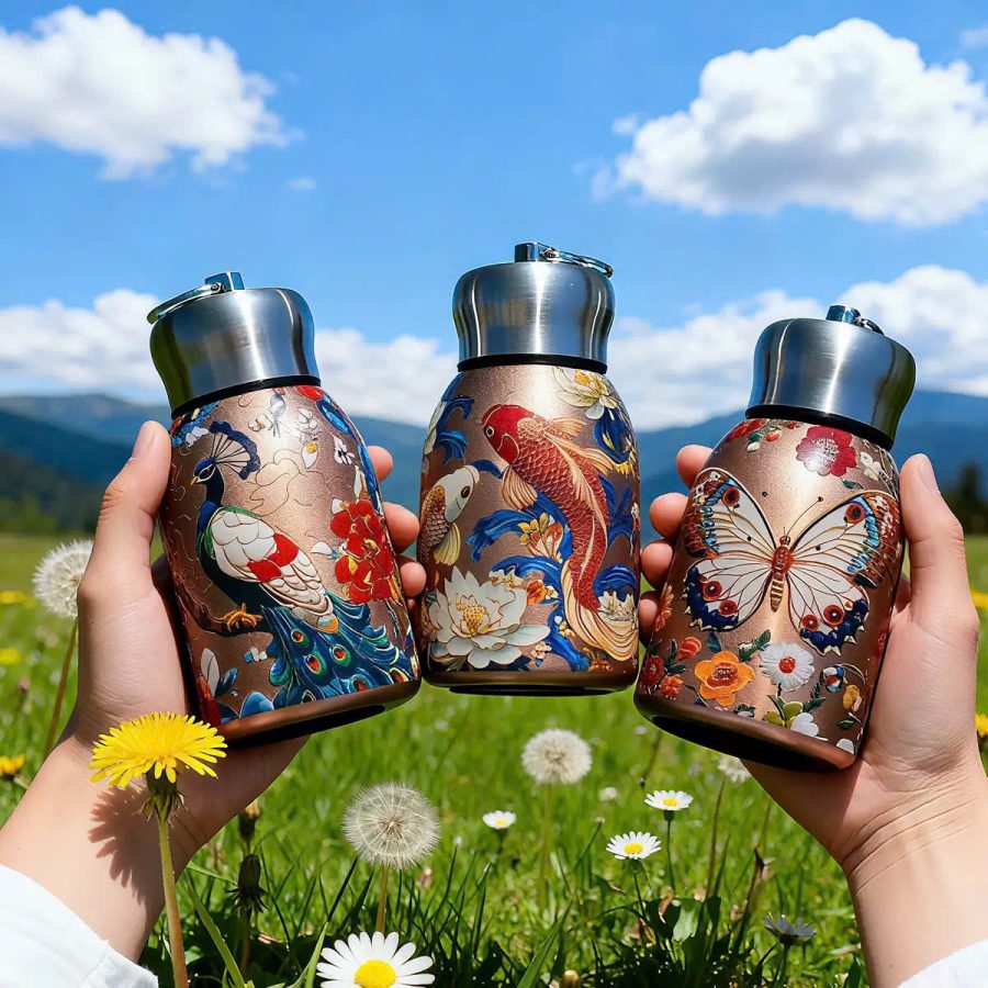 Bình giữ nhiệt họa tiết 300ml inox 316 (V)