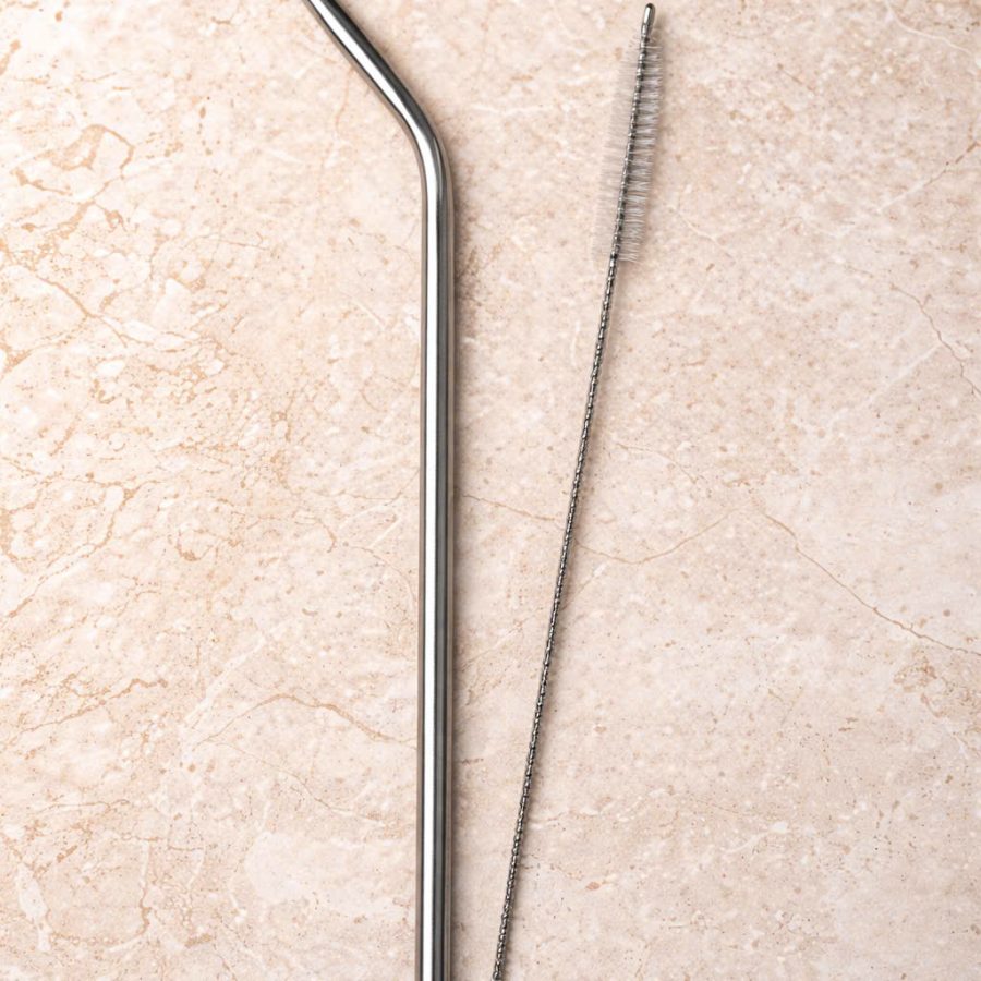 Ống hút inox cong cao cấp kèm cọ vệ sinh
