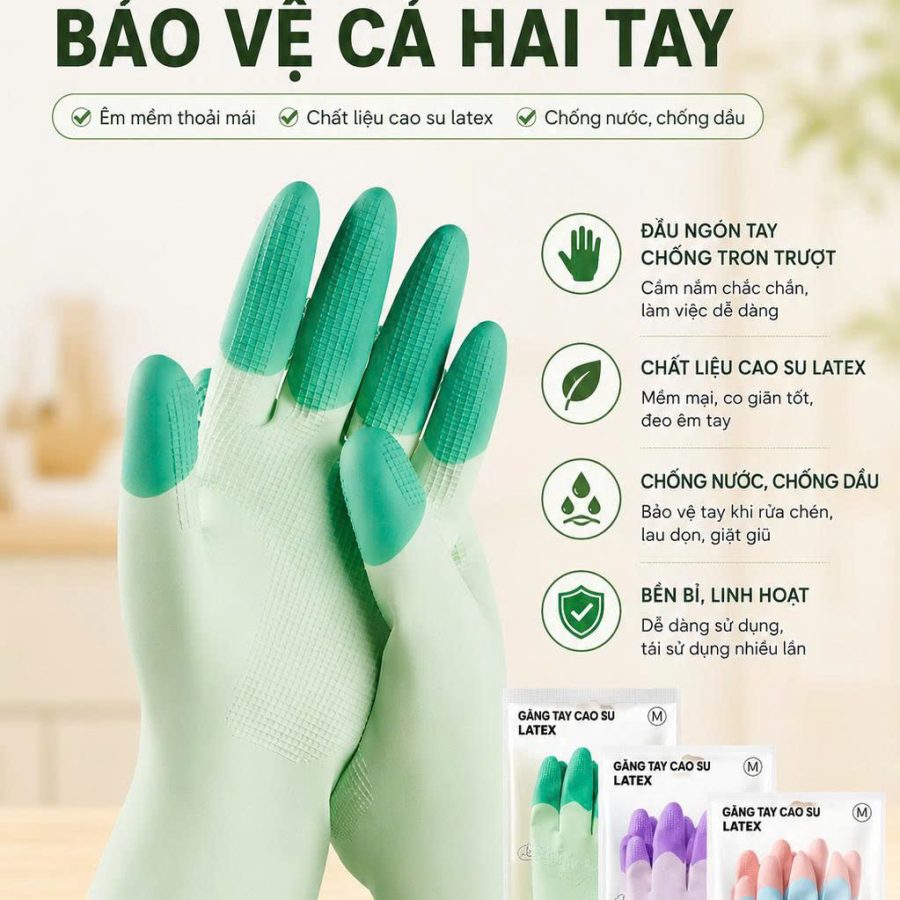 Găng tay cao su màu sắc (V)