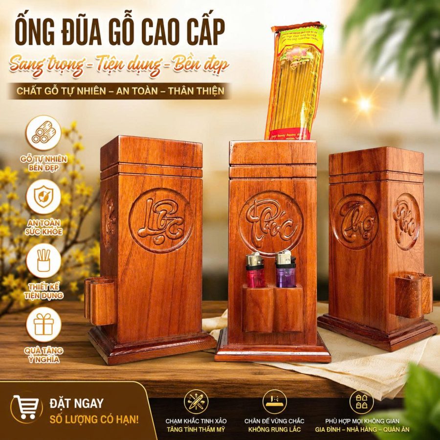 Ống nhang gỗ cao cấp