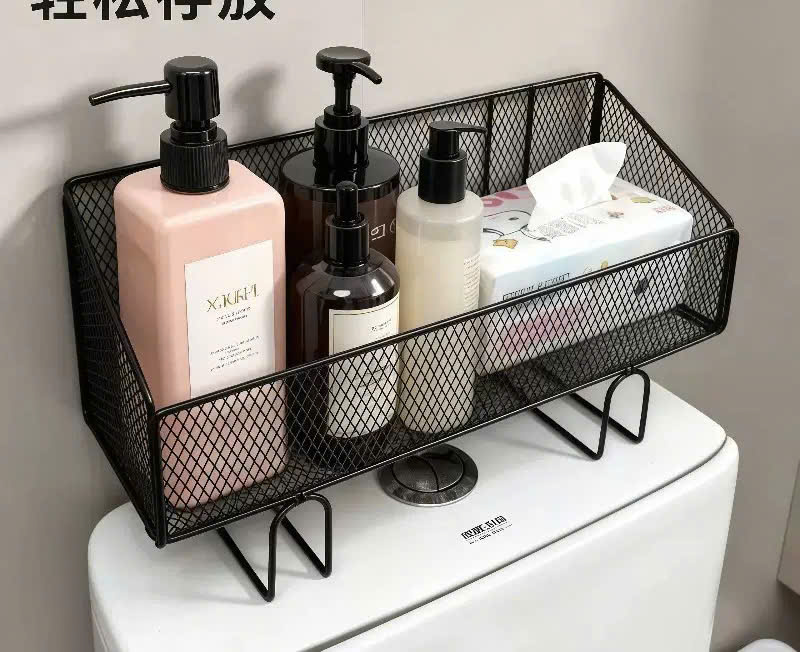 Kệ Gác Bồn Cầu Bằng Kim Loại Ráo Nước Chống Gỉ (V)