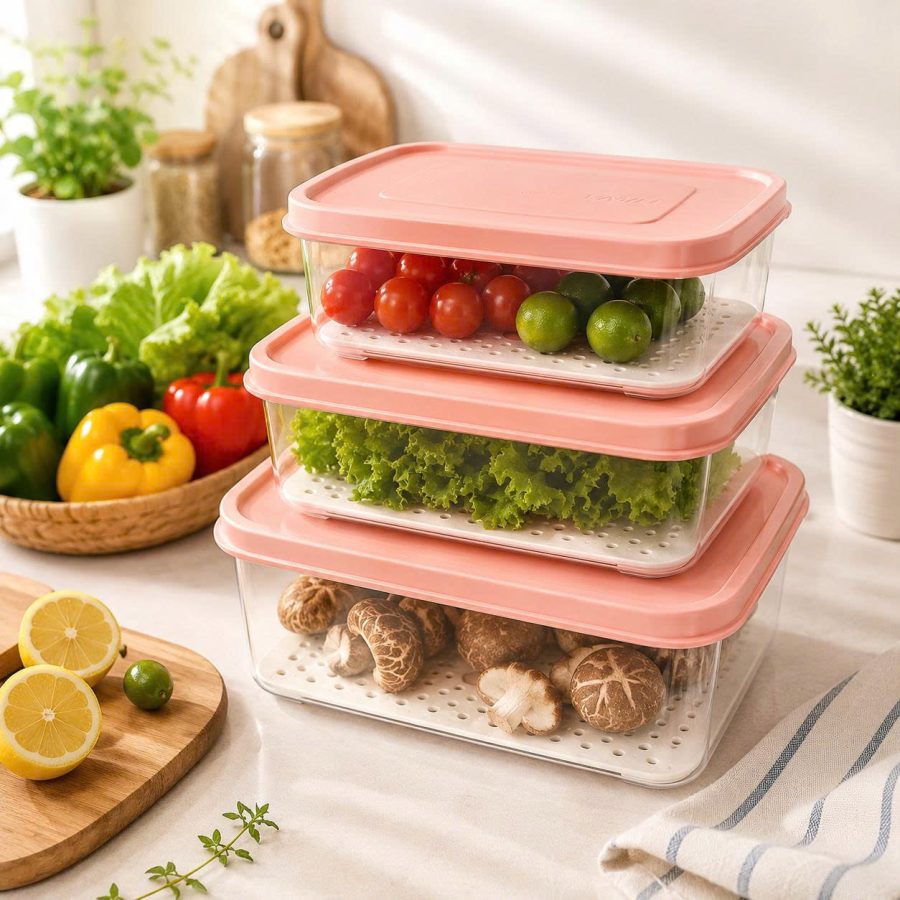 Bộ 3 hộp nhựa thực phẩm chữ nhật Hiwa (V)