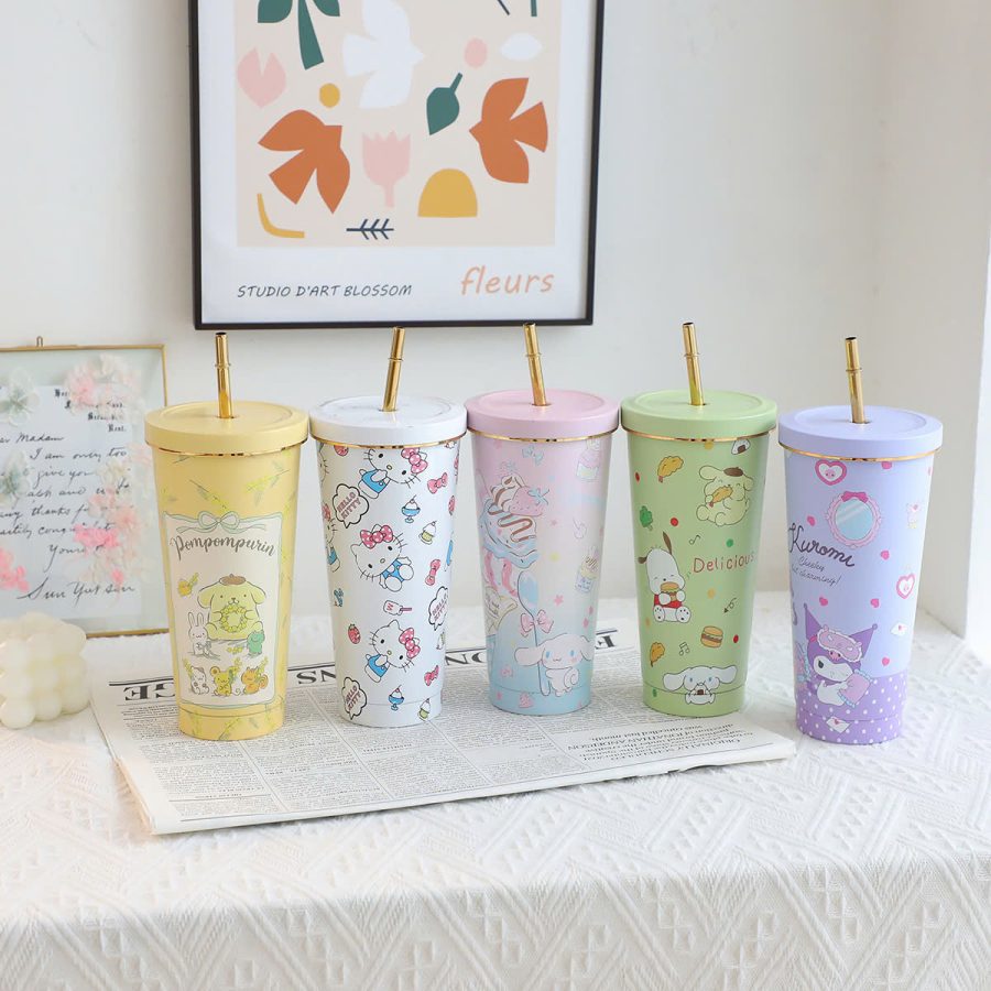 Ly giữ nhiệt 750ml họa tiết siêu cute