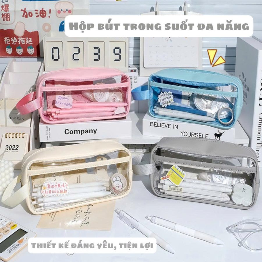 Hộp bút trong suốt đa năng