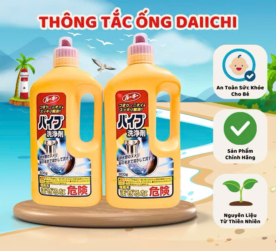 Chai Nước Thông Cống Bồn Cầu Rocket Nhật Bản 800g (V)