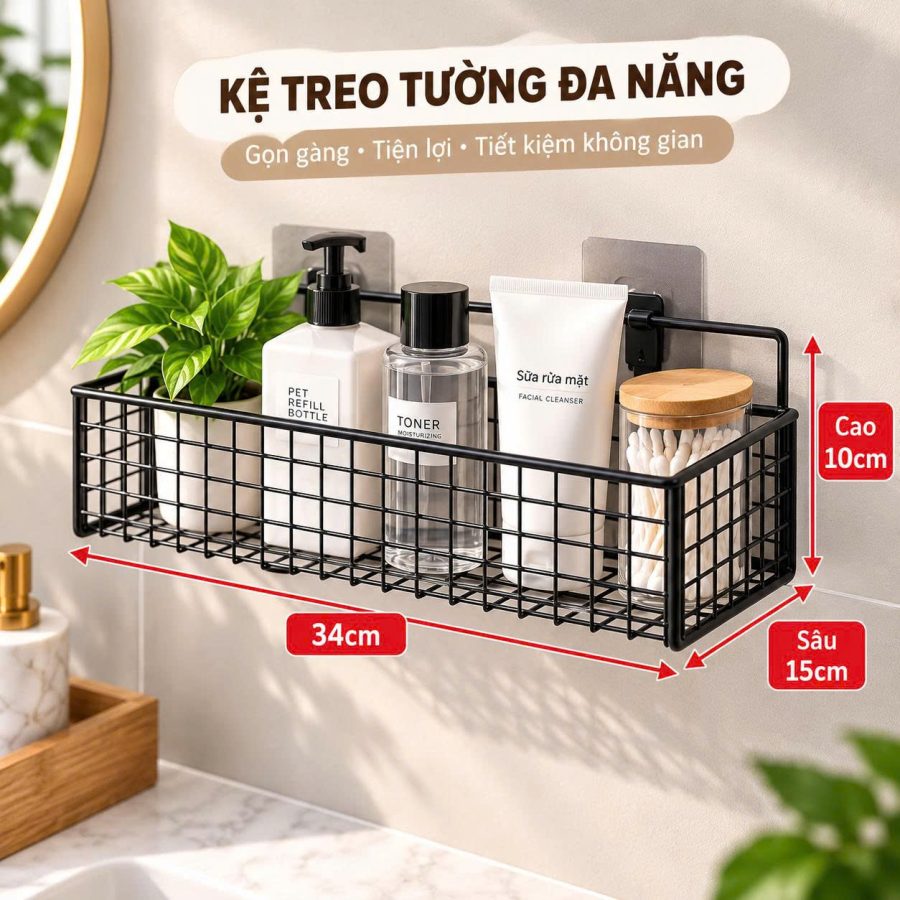 Kệ lưới sắt dán tường (V+)