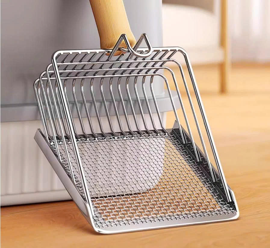 Xẻng xúc cát cho chó mèo - thép không gỉ (V)