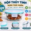 Hộp thủy tinh tròn nắp gài 620ml (V)