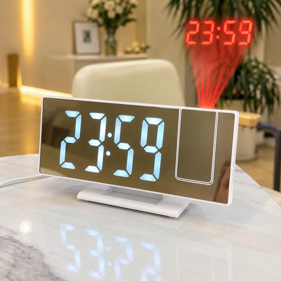 Đồng hồ LED chiếu giờ lên trần (V)