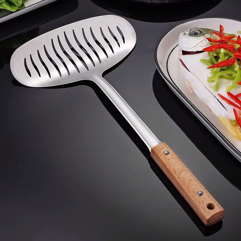 Xẻng lật cá nguyên con inox (V)