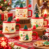 Ly sứ tay cầm họa tiết giáng sinh - noel (V)