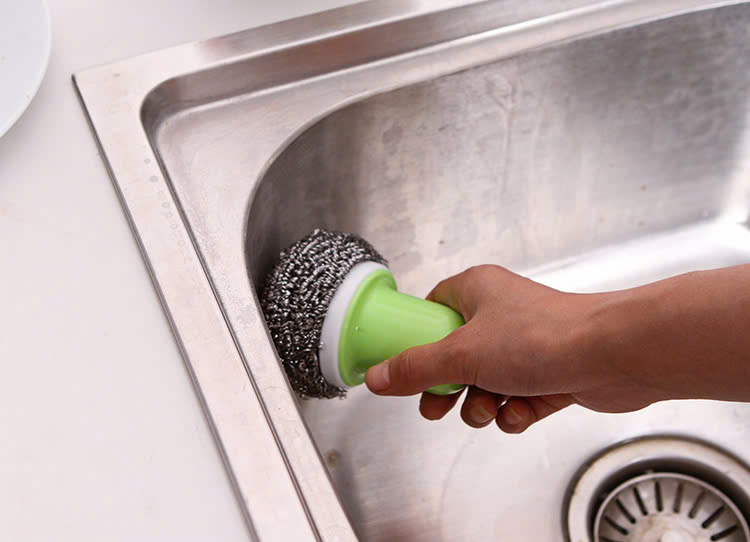 Cọ rửa xoong nồi inox có tay cầm